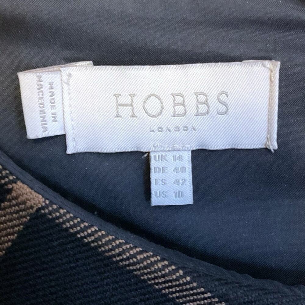 Hobbs London Mari Plaid Panel Shift Dress Black Camel‎ Size 10 Career Tailored - Picture 4 of 13